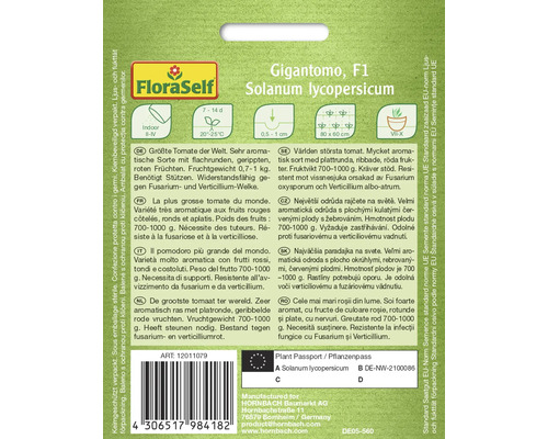 Ambalaj semințe de tomate Gigantomo F1 marca FloraSelf