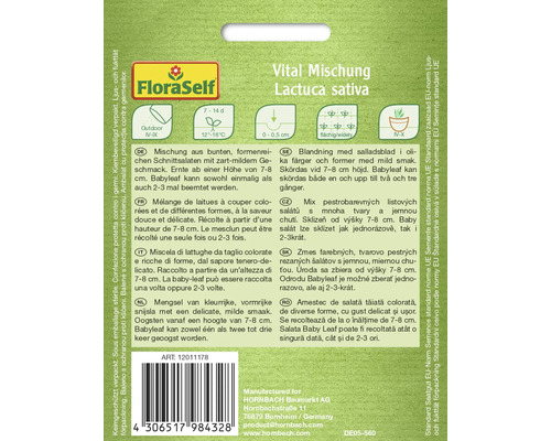 Pachet semințe FloraSelf Vital Mischung Lactuca sativa