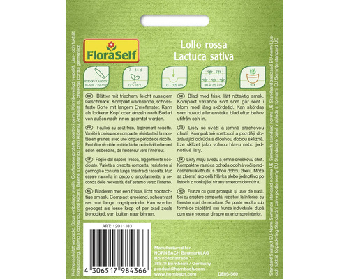 Pachet de semințe Lollo Rossa cu informații despre cultivare și recoltare