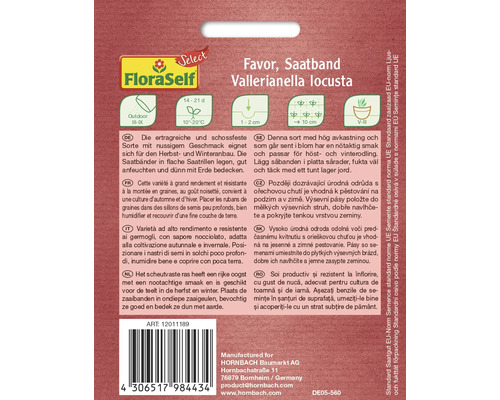 Bandă de semănare Favor, valeriană, Vallerianella locusta