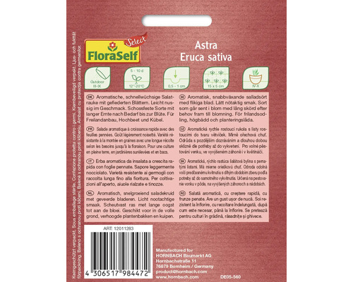 Pachet de semințe FloraSelf Select Astra Eruca sativa