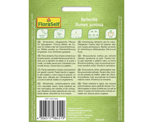 Logo FloraSelf, informații despre semințele de măcriș de grădină Belleville