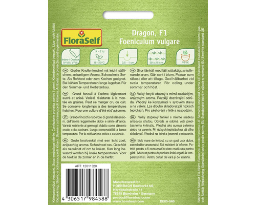 Pachet de semințe de fenicul Dragon F1