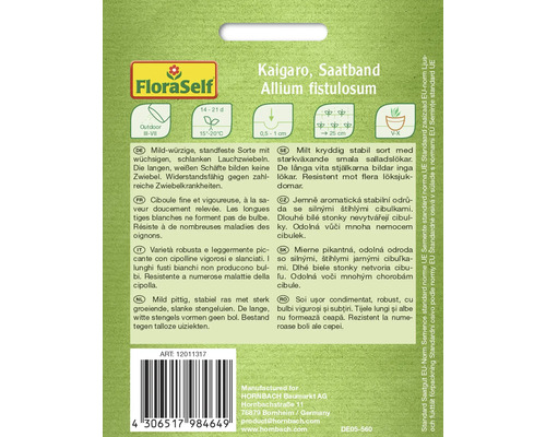 Bandă de semințe Kaigaro Allium fistulosum pentru cultivare în aer liber