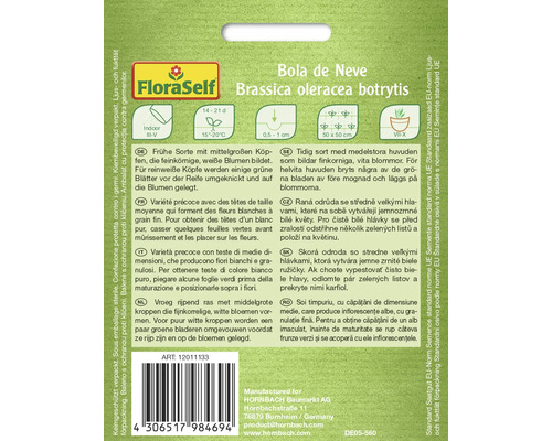 Pachet de semințe Bola de Neve Brassica oleracea botrytis de la FloraSelf