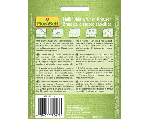Pachet de semințe pentru gulie creață verde de la FloraSelf