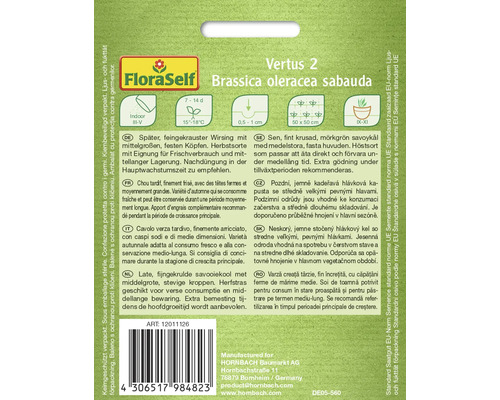 Pachet de semințe Vertus 2 Brassica oleracea sabauda