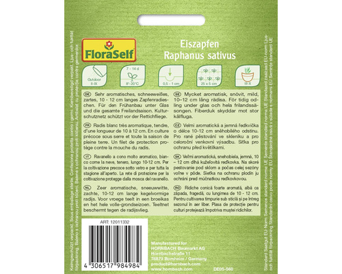 Pachet de semințe de ridichi Eiszapfen Raphanus sativus