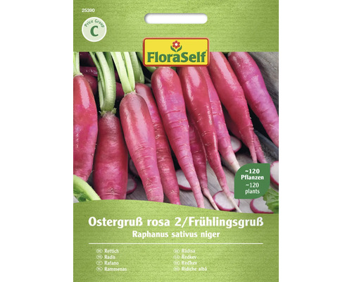 Semințe legume FloraSelf ridichi roz Ostergruss 2