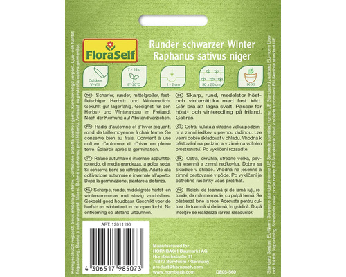 Pachet cu semințe de ridichi negre rotunde de iarnă