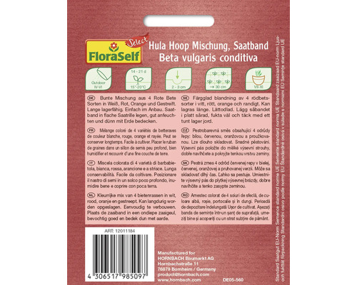 FloraSelf Hula Hoop amestec de semințe cu diferite soiuri de sfeclă roșie