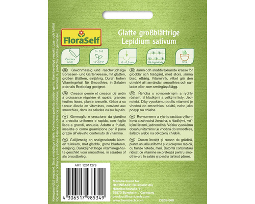 Pachet de semințe de creson cu frunze netede marca FloraSelf