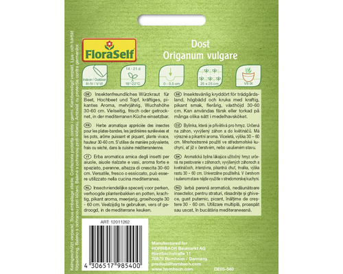 Pachet de semințe de oregano (Origanum vulgare)