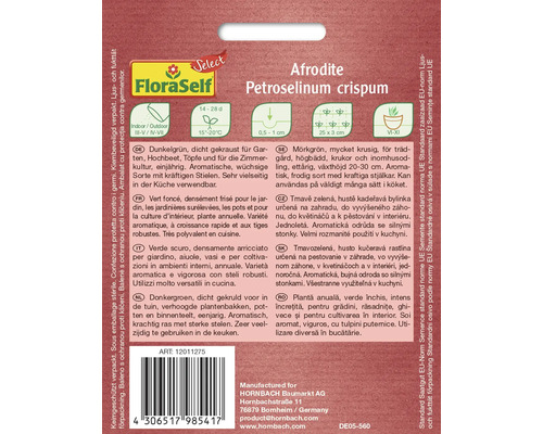 Pachet de semințe de pătrunjel FloraSelf Afrodite