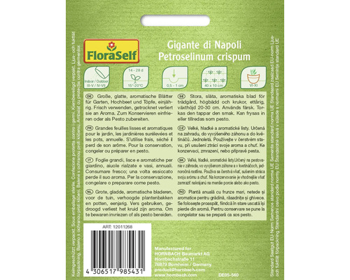 Pachet de semințe de pătrunjel FloraSelf Gigante di Napoli