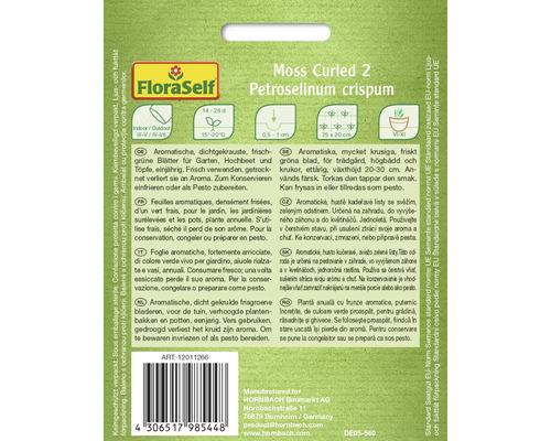 Pachet de semințe de pătrunjel creț Moss Curled 2 FloraSelf
