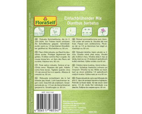 Ambalaj amestec garoafe cu informații despre cultivare și îngrijire