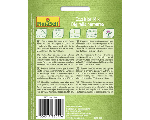 Pachet de semințe Excelsior Mix Digitalis purpurea