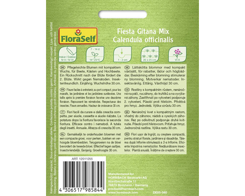 Pachet de semințe Gălbenele Calendula officinalis Fiesta Gitana Mix