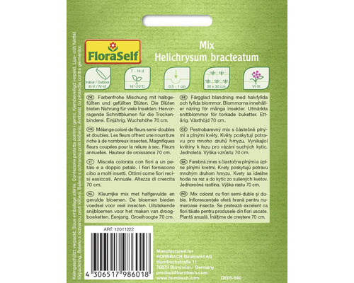 Ambalaj semințe de flori FloraSelf Helichrysum Bracteatum