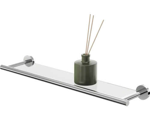 Raft din sticlă cu suport pentru prosop și odorizant