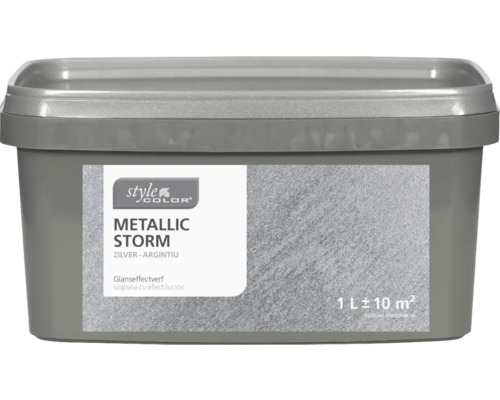 Vopsea cu efect lucios StyleColor Metallic Storm argintiu 1 l