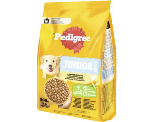 Hrană uscată pentru câini Pedigree Junior M/L cu pasăre și legume 500 g