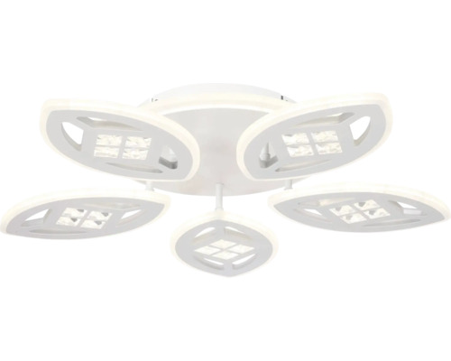 Plafonieră cu LED integrat Maros 115W 9500 lumeni 3000-6500K, cu telecomandă Lumină de plafon cu cinci lămpi în design de frunze