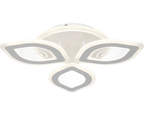 Plafonieră cu LED integrat Rhodos 75W 6100 lumeni 3000-6500K, cu telecomandă Lumină de plafon cu patru brațe de lumină cu aspect de frunze