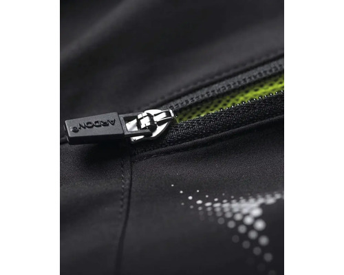 Prim-plan cu un fermoar negru Ardon pe o îmbrăcăminte