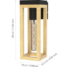 Lumină de perete cu ramă din lemn și dimensiuni