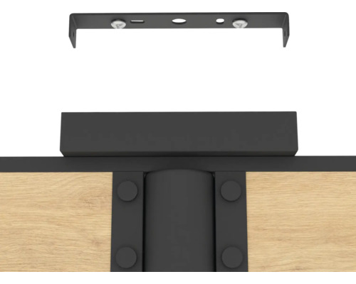 Vizualizare detaliată a unui raft cu suport pentru montare pe perete