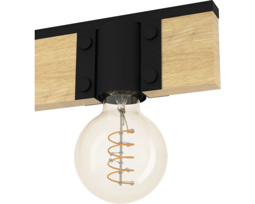 Lumină de tavan din lemn cu bec
