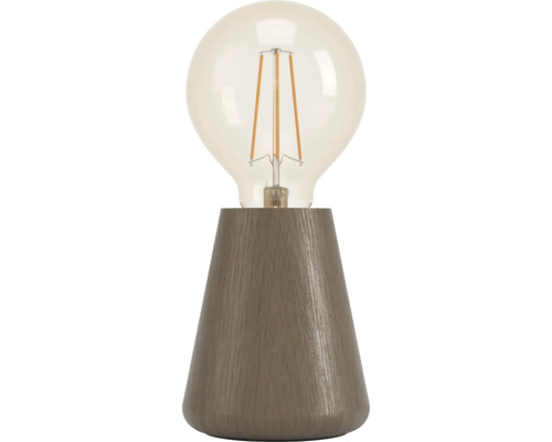 Lampă de masă decorativă cu bază din lemn și bec