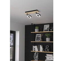 Lumină de tavan cu două lămpi inelare cu LED într-un living modern