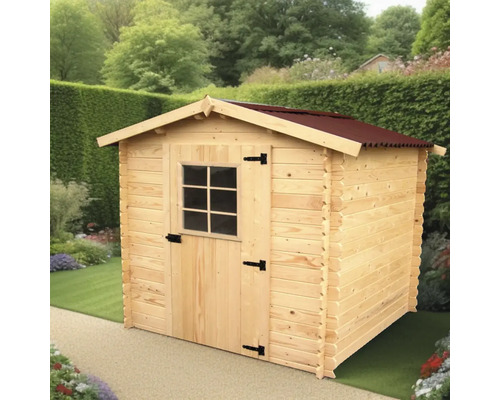 Cabină de grădină din lemn cu fereastră și ușă în grădină