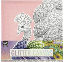 Pânză cu sclipici cu motiv de păun, 30x30 cm