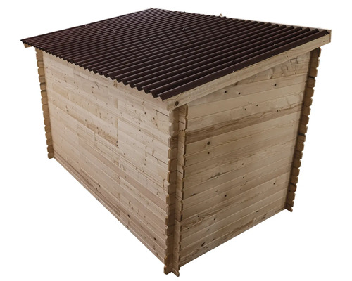 Casă de grădină din lemn cu acoperiș metalic