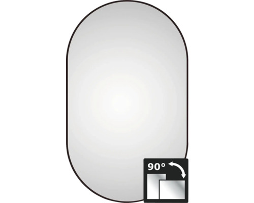 Oglindă baie cu LED ovală DSK Black 60x100 cm IP 24