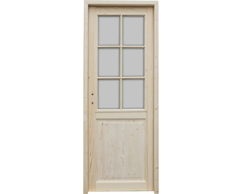 Ușă de interior Minerva brad natur lemn masiv 205x98 cm stânga