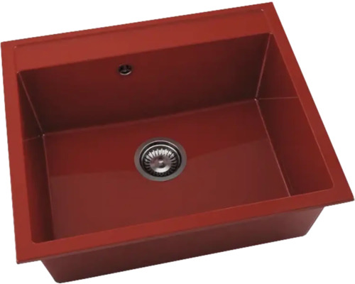 Chiuvetă bucătărie marmură compozită cu o cuvă FAT Avangard 226 56x51 cm, fără picurător, Ruby red Chiuvetă bucătărie marmură compozită cu o cuvă FAT Avangard 226 56x51 cm, fără picurător, Ruby red
