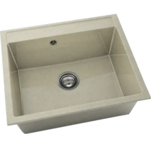 Chiuvetă din material mineral turnat cu garnitură de scurgere