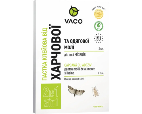 Capcană Vaco Eco 2în1 pentru molii de îmbrăcăminte și molii alimentare