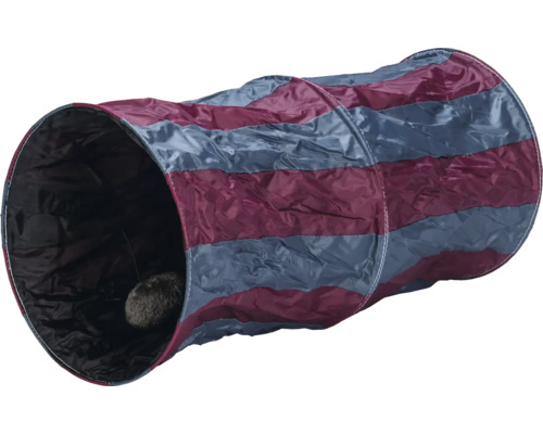 Tunel pentru pisici cu dungi și șoarece de jucărie