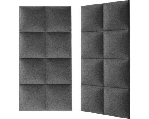 Panou tapițat pentru perete Mollis Basic.01 SO99 negru 30x30 cm Două panouri acustice pentru absorbția sunetului