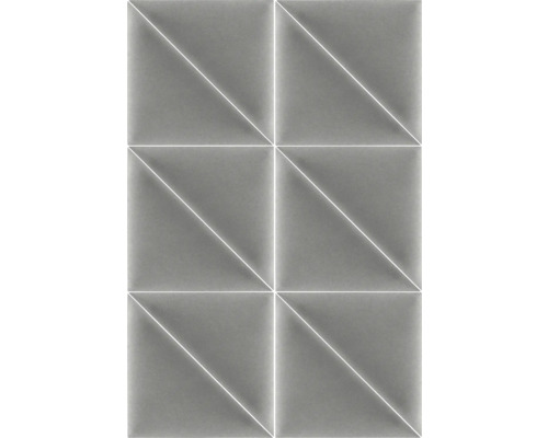 Panou tapițat pentru perete Mollis Basic.02 R91, triunghiular, gri 30x30 cm