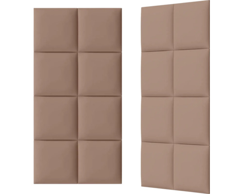 Panou tapițat pentru perete teracotă 45x45 cm Două panouri de perete tapițate cu model pătrat