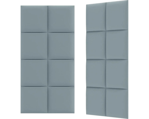 Două panouri de perete tapițate din material textil cu model pătrat pentru decorarea peretelui