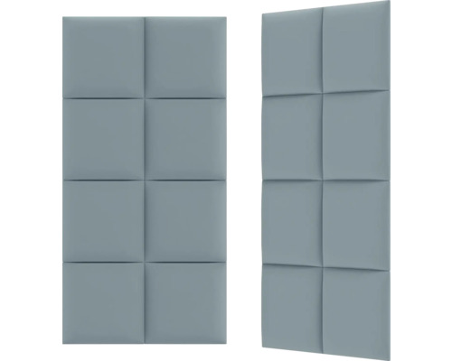 Două panouri acustice gri cu secțiuni pătrate