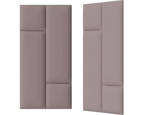 Două panouri de perete tapițate din material textil cu un model dreptunghiular.